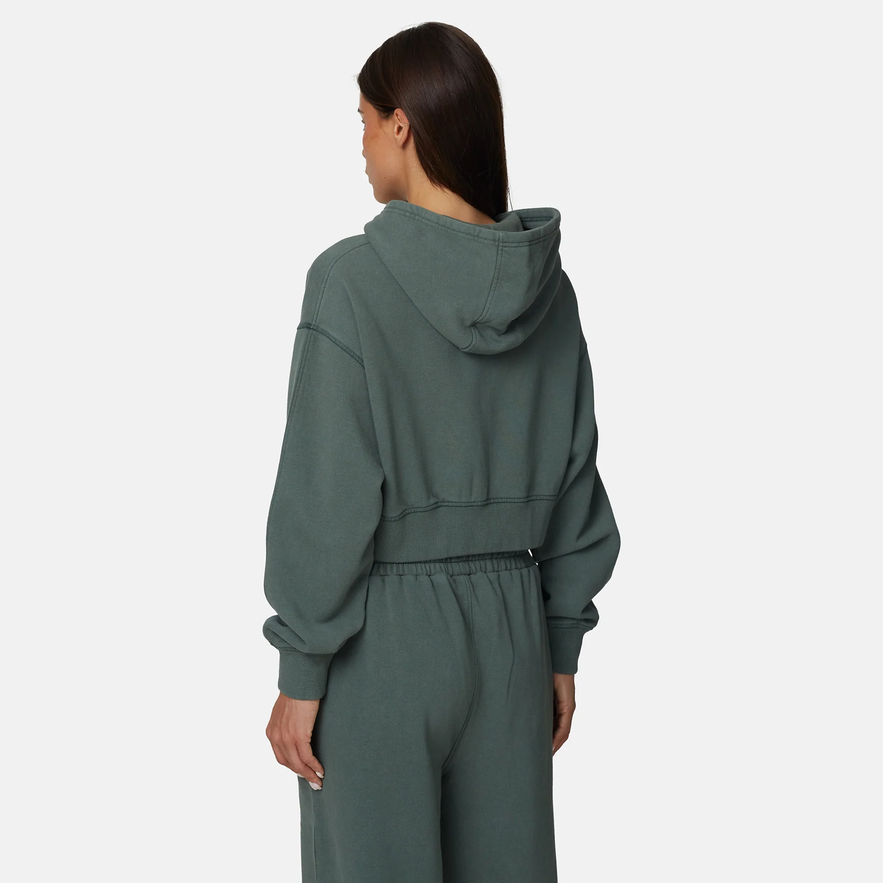 Vintage Washed Green Zip Hoodie - Image 3