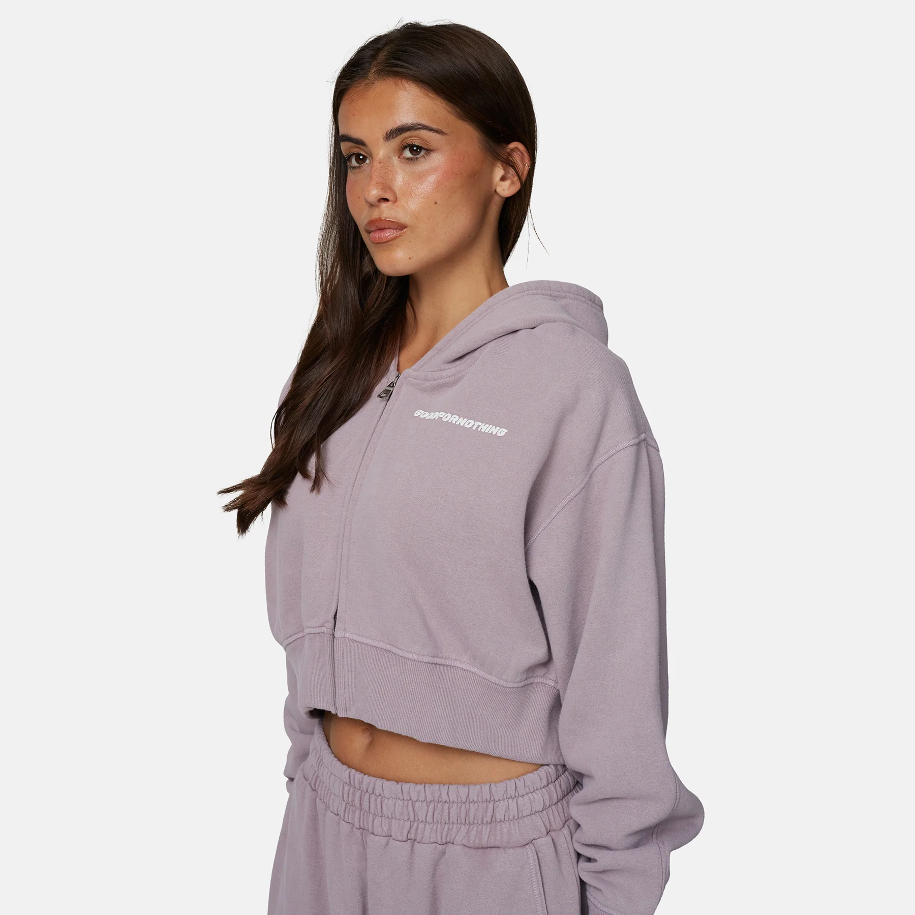 Vintage Washed Lilac Zip Hoodie - Image 4