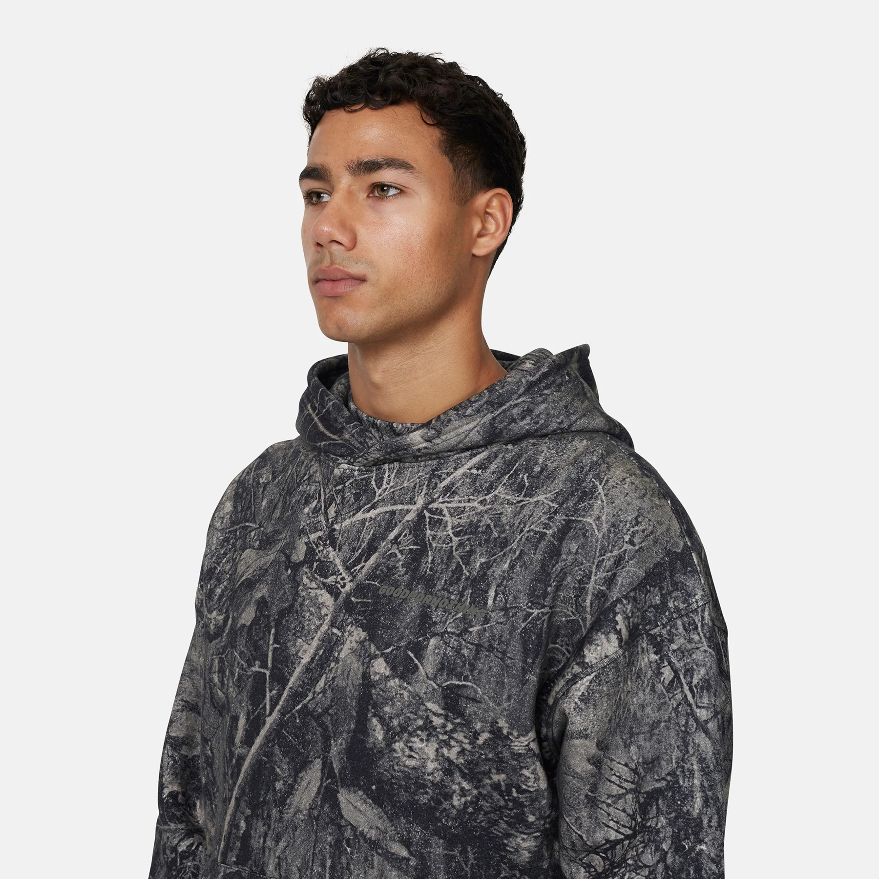 Woodland Camo Black Hoodie - Image 4